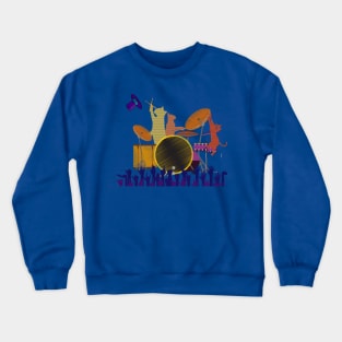 DRUMMER CATS PLAYING DRUMS TOGETHER Crewneck Sweatshirt